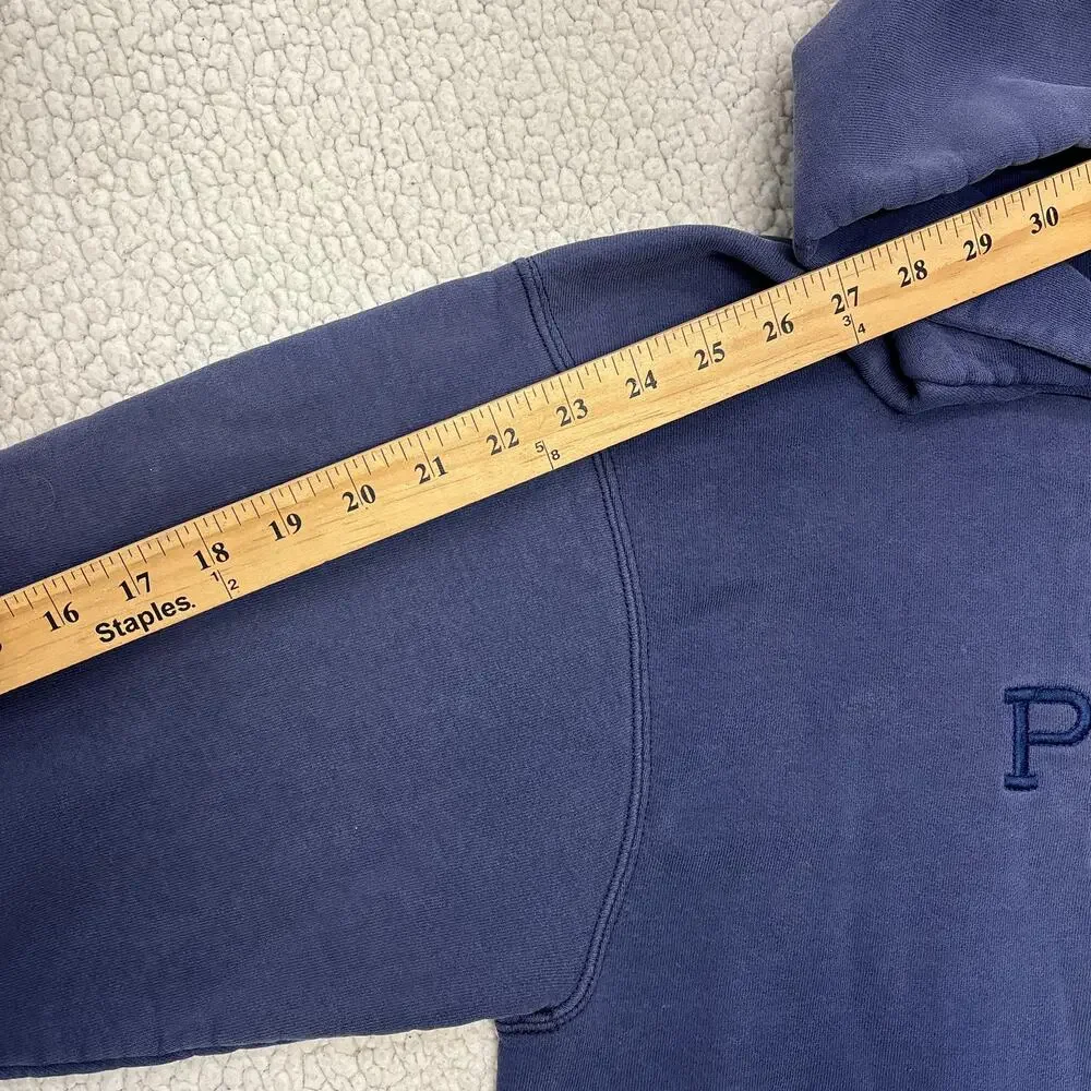 Vintage Made USA Polo Ralph Lauren Hoodie Large Navy Embroidered Big Pony Pouch